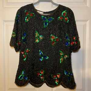 Vintage Sténay Sequin Top Size L